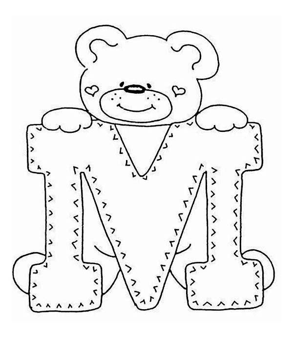 Marvelous Design Inspiration Teddy Bear Coloring Pages Letter M 600x692 Marvelous Design Inspiration Teddy Bear Coloring Pages Letter M