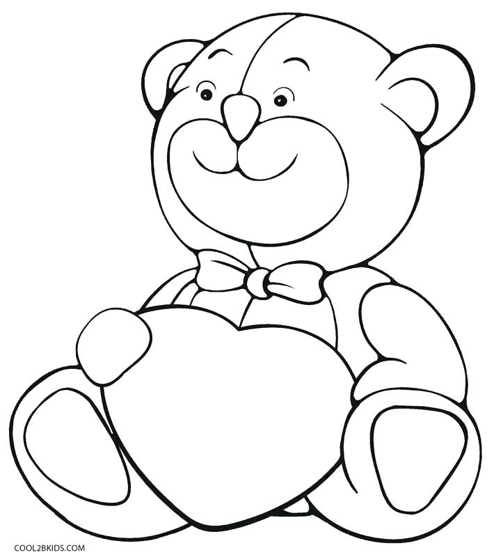 Teddy Bear Holding A Heart Coloring Pages at GetColorings.com | Free ...
