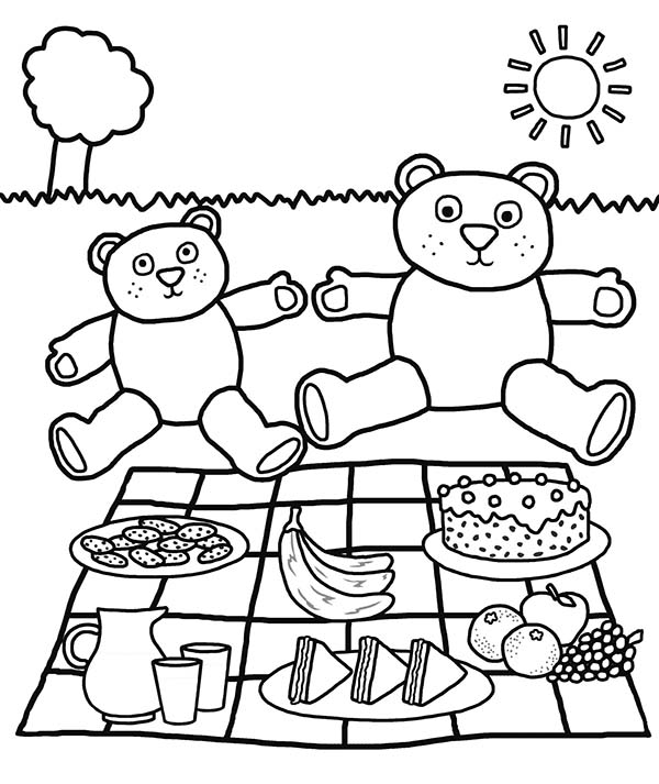600x713 Teddy Bears Picnic Coloring Page