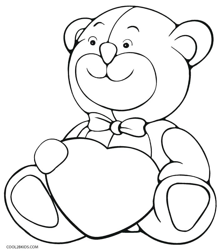 Teddy Bear With Heart Coloring Pages at GetColorings.com | Free ...