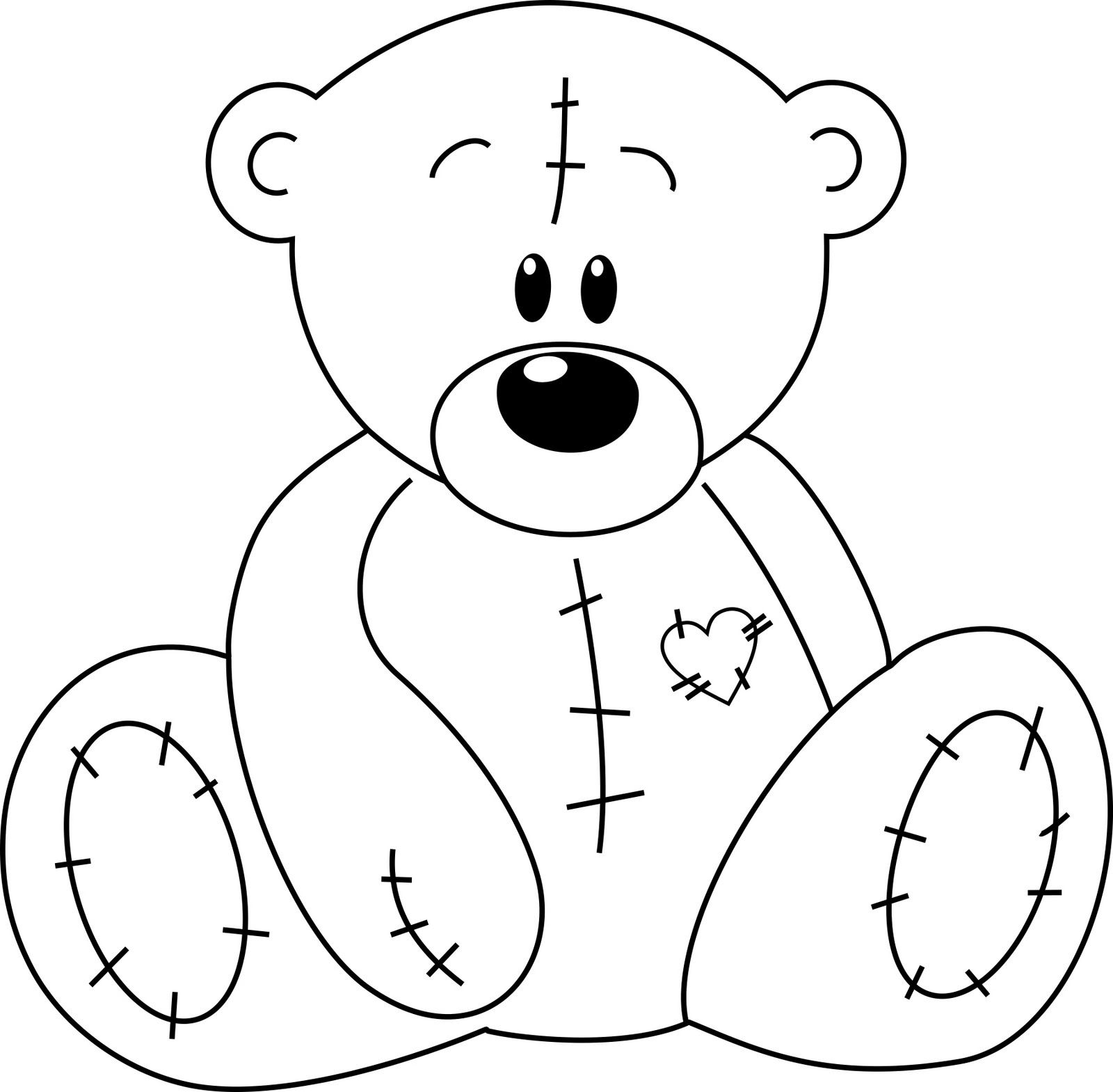 Teddy Bear With Heart Coloring Pages at GetColorings.com | Free