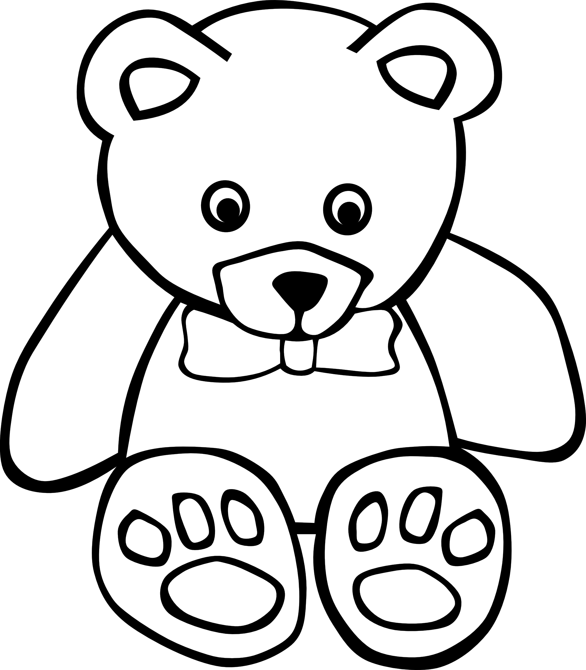 Teddy Bear Clip Art Black And White 1979x2263 Teddy Bear Clip Art Black And White