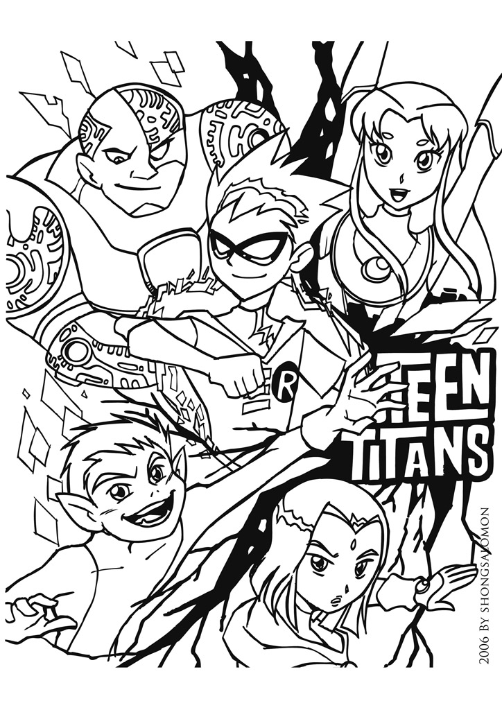 724x1024 Teen Titans Coloring Pages