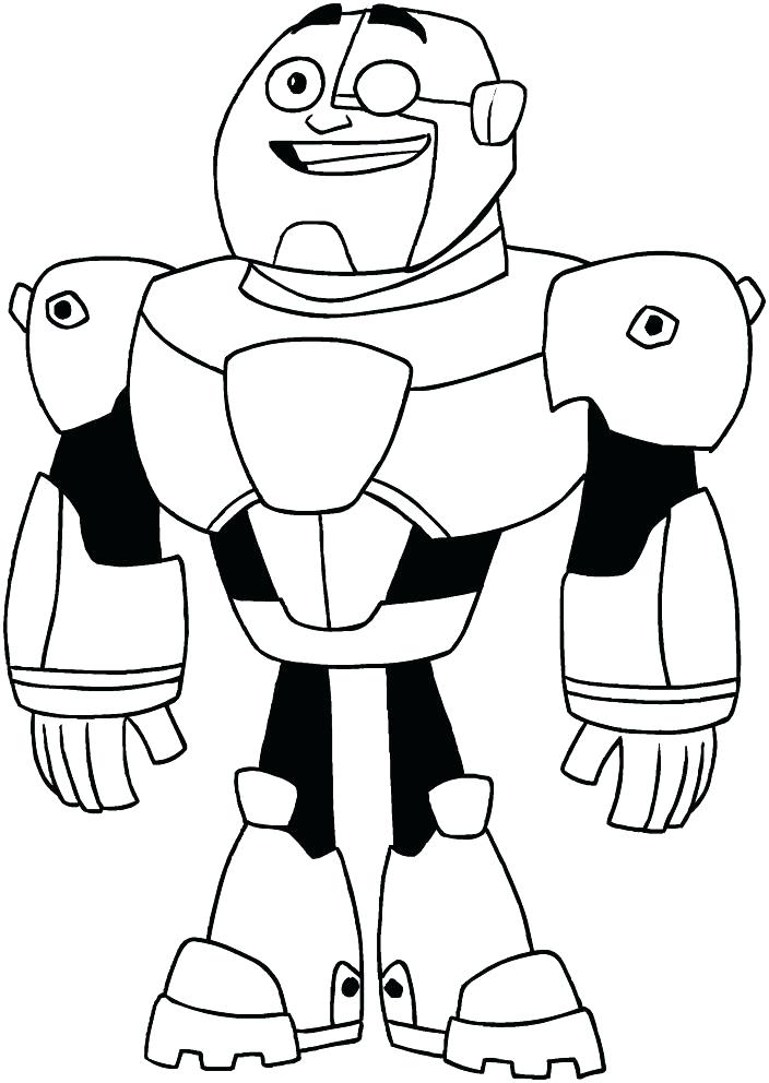 704x992 Teen Titans Coloring Pages Color Cyborg Of The Go Page Adults Home