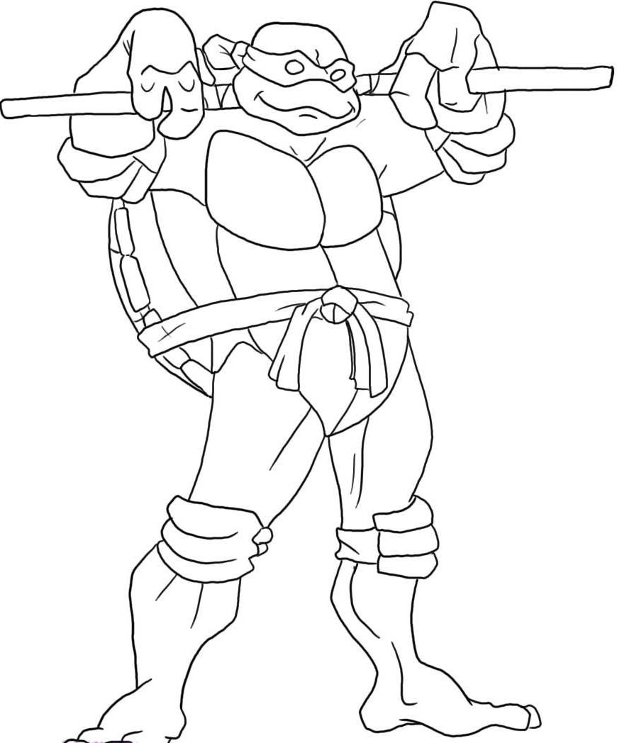870x1048 Teenage Mutant Ninja Turtles Coloring Pages Leonardo 305158