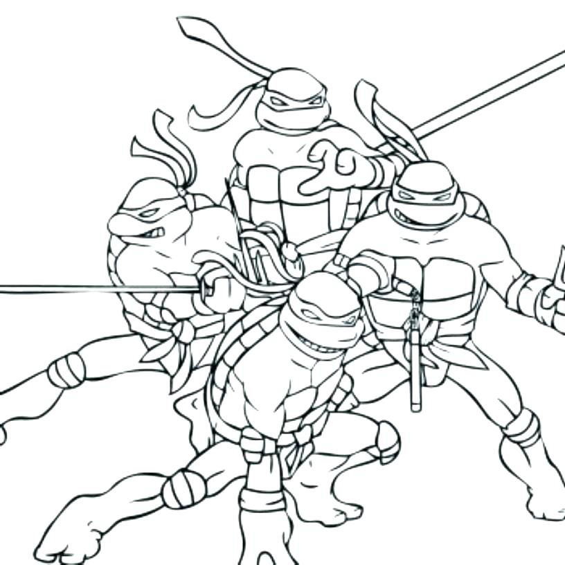 816x816 Pictures Teenage Mutant Ninja Turtles Colouring Pages