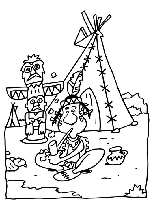 Coloring Page Indian Teepee 530x750 Coloring Page Indian Teepee