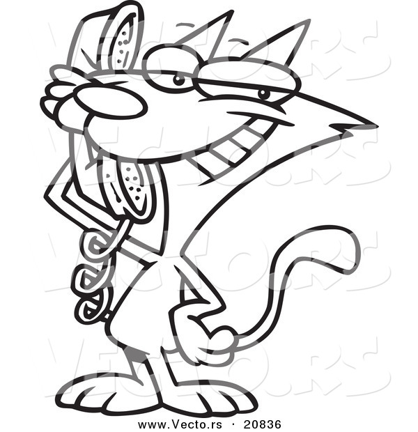 Vector Of A Cartoon Cat Talking On A Phone 600x620 Vector Of A Cartoon Cat Talking On A Phone