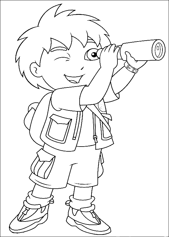 567x794 Go Diego Go! Telescoped Go Diego Go! Coloring Pages