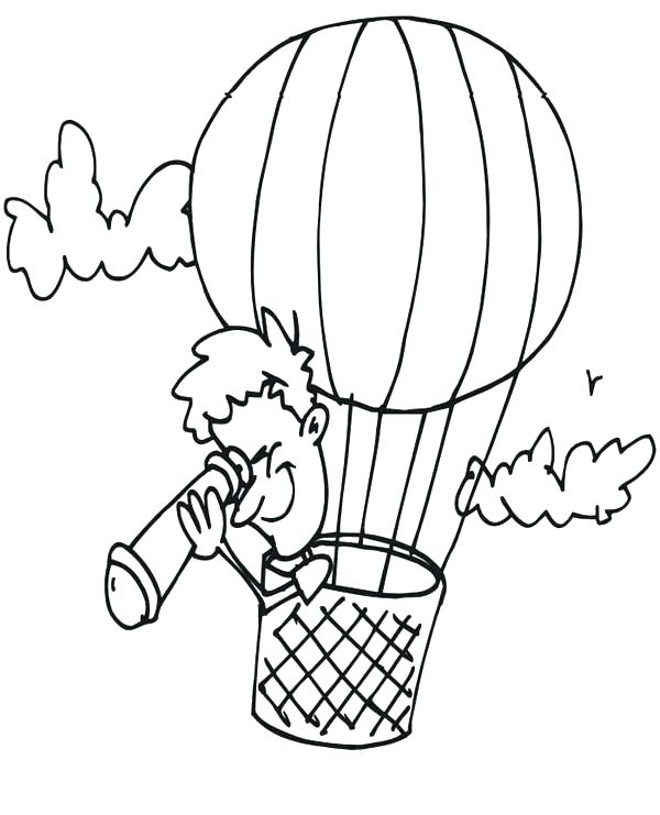 600x741 Hot Air Balloon Coloring Pages