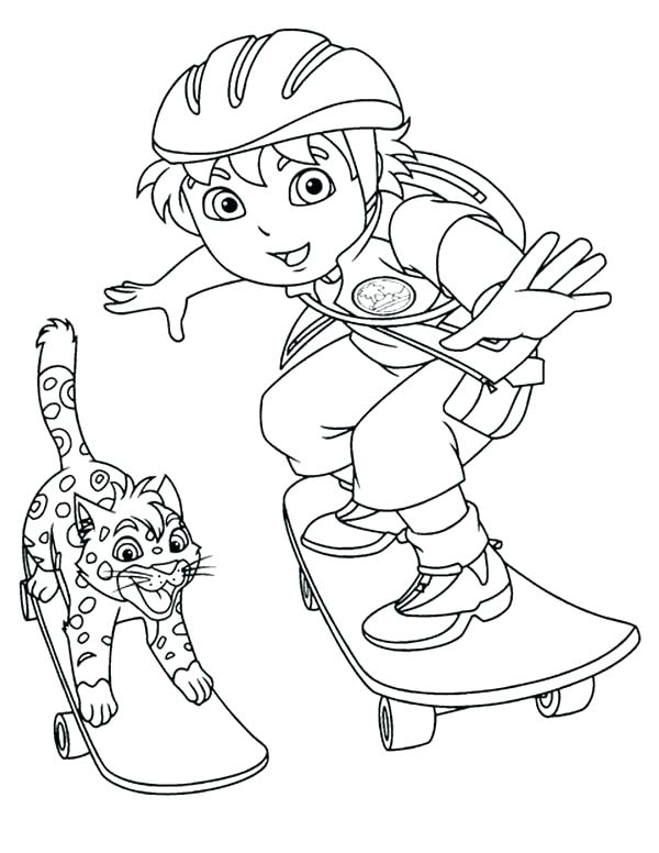 600x776 Dora Diego Coloring Pages Kids Coloring Observe With Telescope