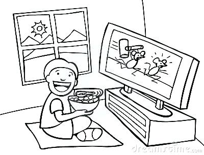 400x305 Tv Coloring Page For Color Colouring Pages Page 2 Treehouse Tv