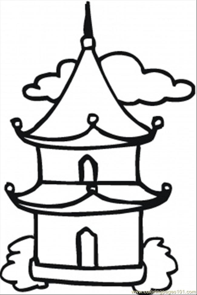 Little Buddhist Temple Coloring Page 650x976 Little Buddhist Temple Coloring Page