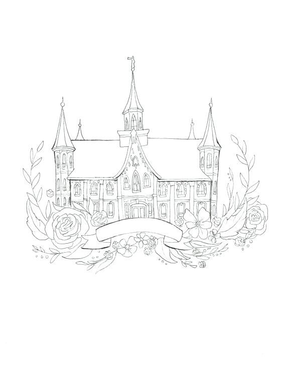 Temple Coloring Page 570x738 Temple Coloring Page
