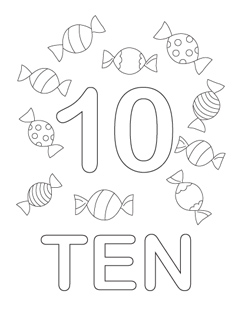 Number 10 Coloring Page 238x320 Number 10 Coloring Page