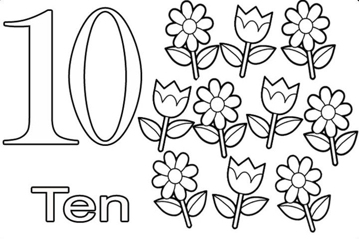 Number Ten Coloring Page 720x480 Number Ten Coloring Page