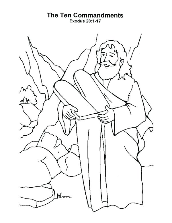 600x776 Ten Commandment Coloring Pages Bible Ten Commandments Coloring