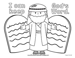 300x232 Ten Commandments Coloring Pages