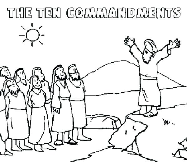 600x521 Ten Commandments Coloring Pages Ten Commandments Coloring Pages