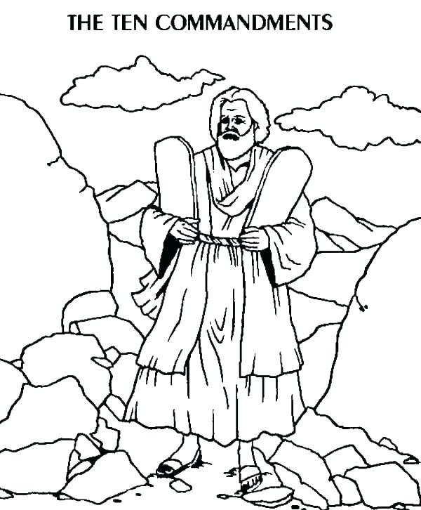 Ten Commandments Coloring 600x726 Ten Commandments Coloring