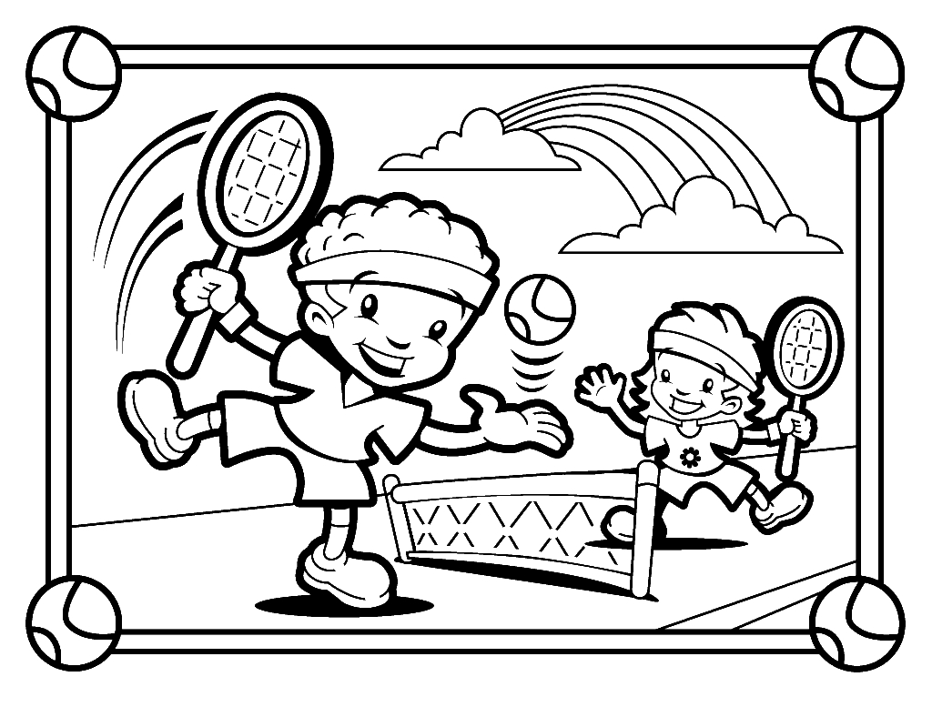 1024x777 Tennis Coloring Pages Free