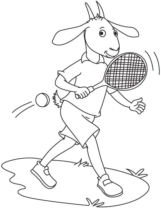 612x792 Goat Playing Tennis Coloring Page Tennis Tennis