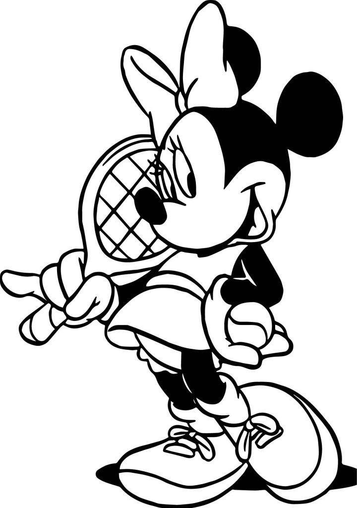 720x1024 Minnie Tennis Pose Coloring Page Wecoloringpage