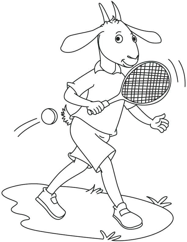 612x792 Tennis Coloring Pages Goat Playing Tennis Coloring Page Tennis