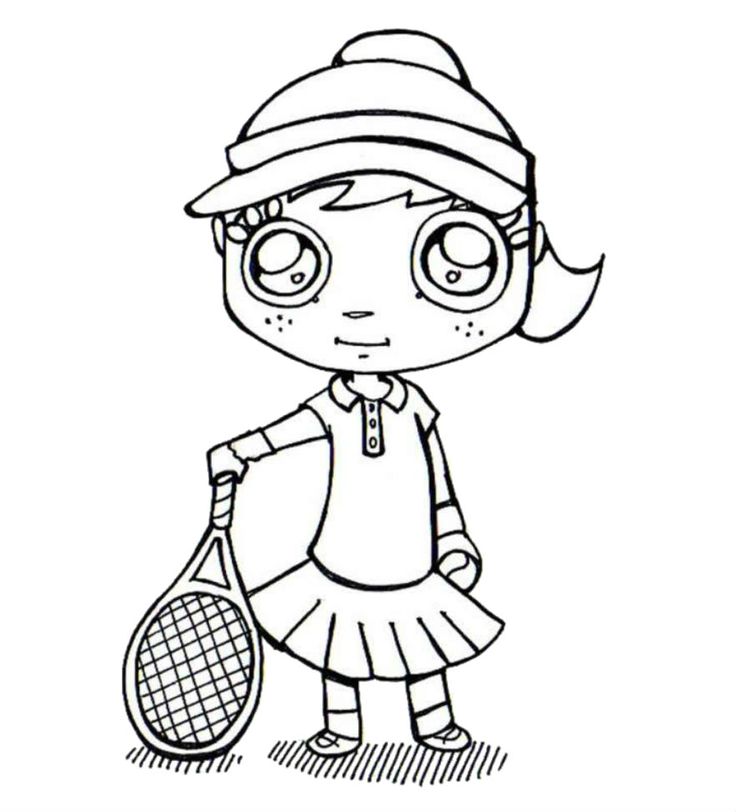 Tennis Racket Coloring Page