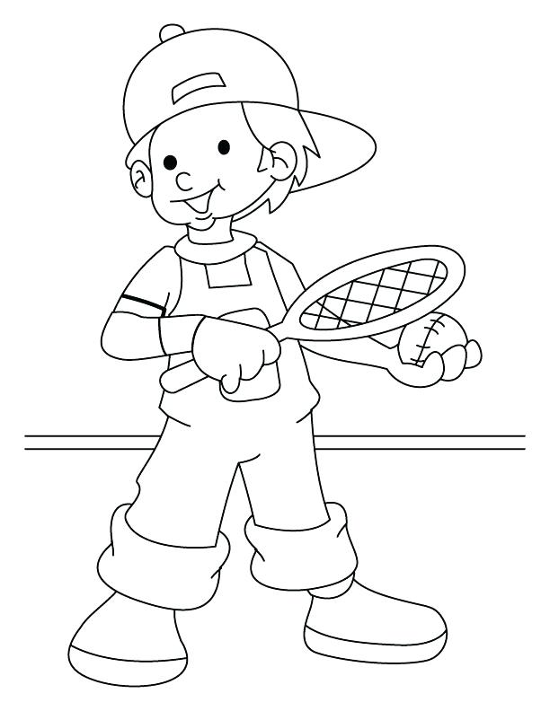 612x792 Tennis Coloring Pages Lawn Tennis Player Coloring Page Tennis