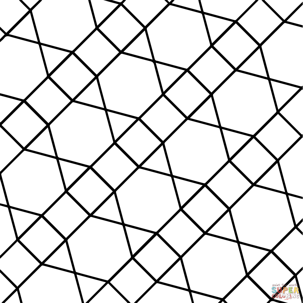 Coloring For Kids Arts Culture Geometric Tessellation With Hexagon 1024x1024 Coloring For Kids Arts Culture Geometric Tessellation With Hexagon