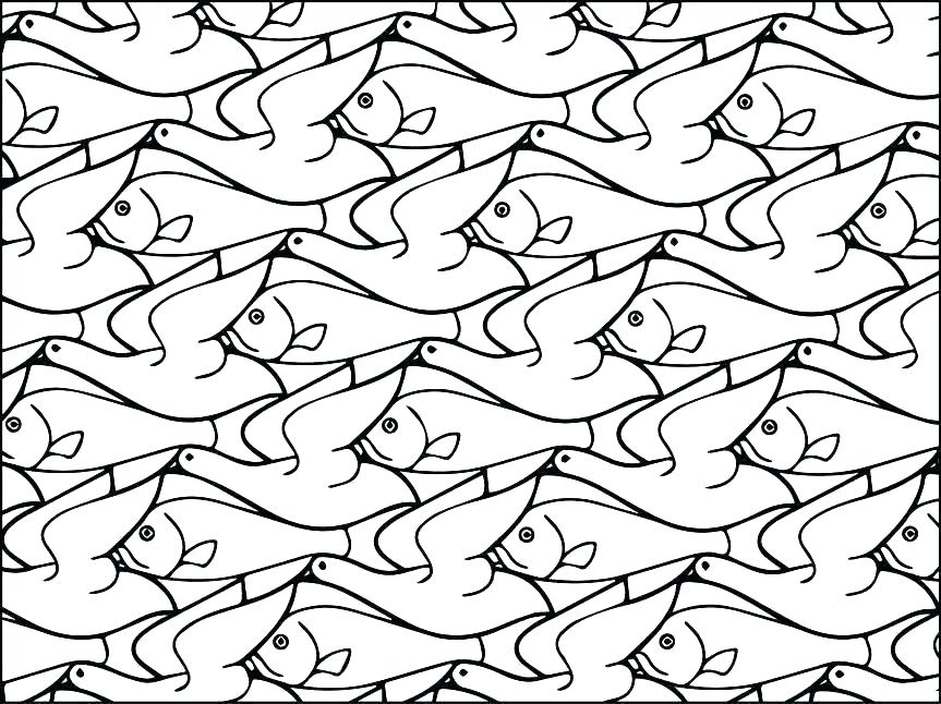 Animal Tessellation Coloring Pages 863x646 Animal Tessellation Coloring Pages