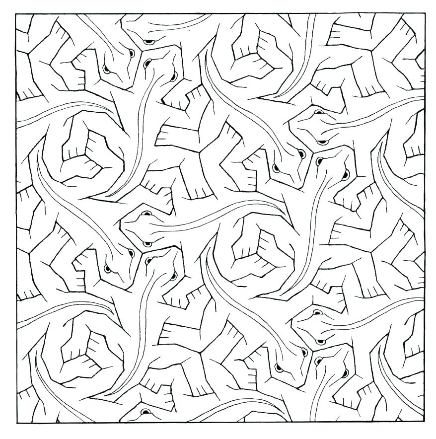 Tessellations Coloring Pages 878x884 Tessellations Coloring Pages
