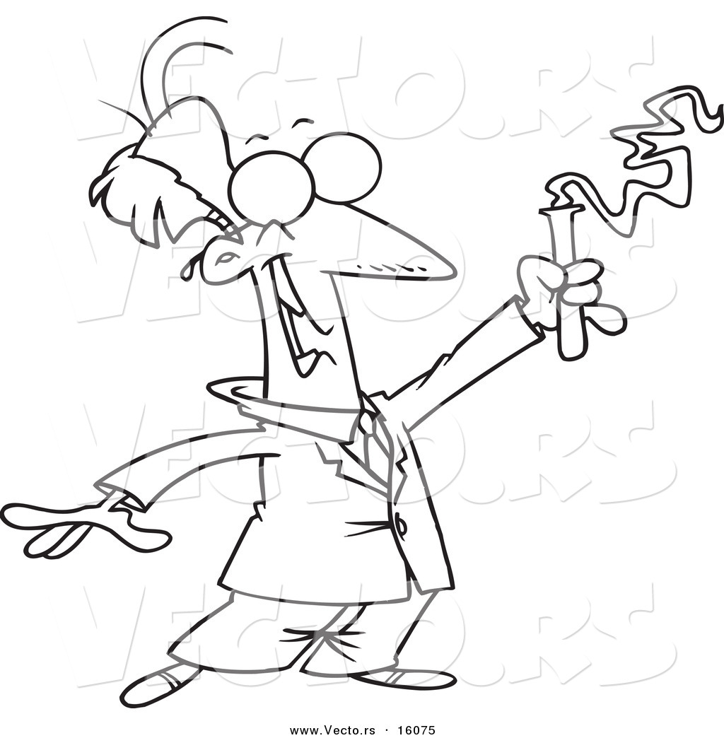 Vector Of A Cartoon Successful Scientist Holding Up A Test Tube 1024x1044 Vector Of A Cartoon Successful Scientist Holding Up A Test Tube