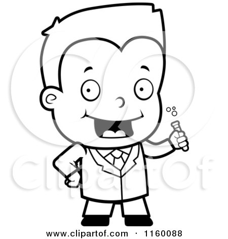 Cartoon Clipart Of A Black And White Science Boy Holding A Test 450x470 Cartoon Clipart Of A Black And White Science Boy Holding A Test