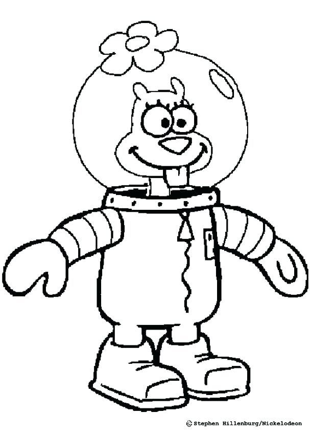 607x850 Texas Coloring Page Sandy Cheeks The Squirrel