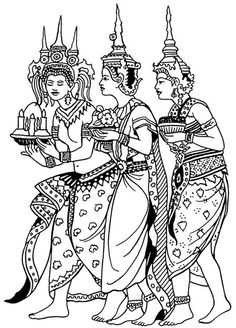 236x328 Thailand Coloring Page. Thai Child Kid Girl. Statues. Other Art