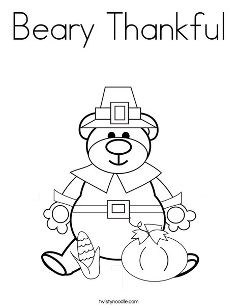 Beary Thankful Coloring Page 468x605 Beary Thankful Coloring Page