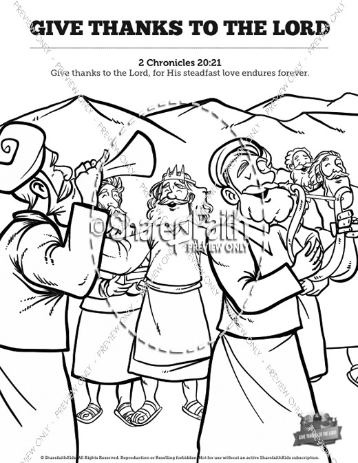 2 Chronicles 20 Give Thanks To The Lord Sunday School Coloring 520x673 2 Chronicles 20 Give Thanks To The Lord Sunday School Coloring
