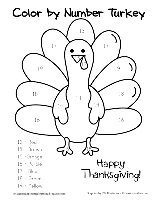 309x400 Thanksgiving Coloring By Number Pages Munchkins And Mayhem
