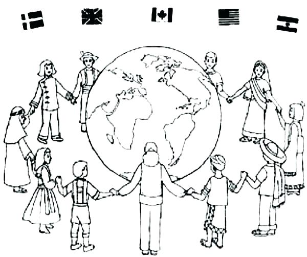 600x502 Coloring Pages Of Children Children Of The World Coloring Pages
