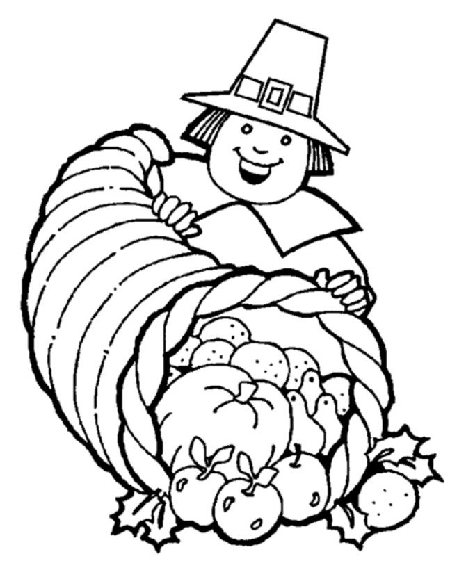 Thanksgiving Cornucopia Coloring Pages