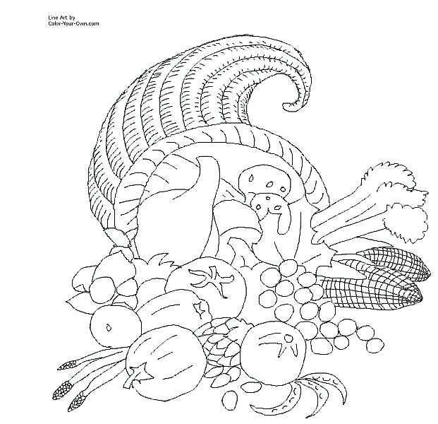 Cornucopia Coloring Page 621x600 Cornucopia Coloring Page