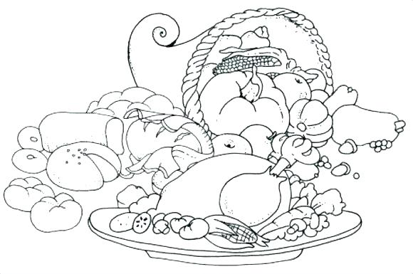 Thanksgiving Dinner Coloring Pages Dinner Plate Coloring Page 580x385 Thanksgiving Dinner Coloring Pages Dinner Plate Coloring Page