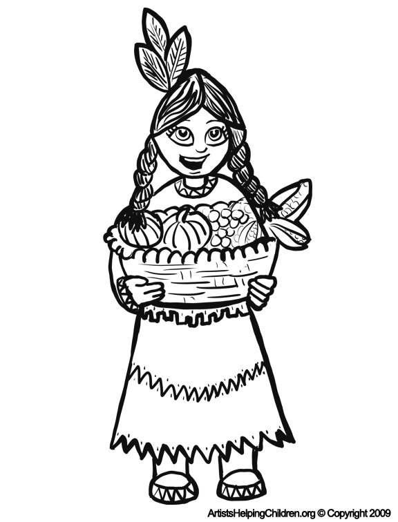 Thanksgiving Indian Girls Coloring Pages Printouts Amp Turkey 576x756 Thanksgiving Indian Girls Coloring Pages Printouts Amp Turkey