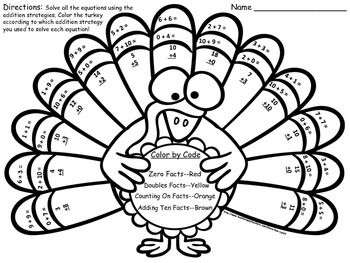 Coloring Pages Turkey Math~color By Code Addition Strategies 350x263 Coloring Pages Turkey Math~color By Code Addition Strategies
