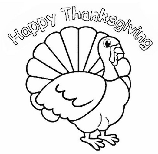 522x510 Happy Thanksgiving Turkey Coloring Page Amp Coloring Book