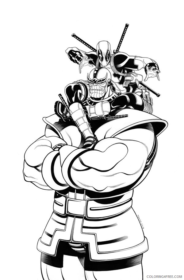 600x911 Deadpool Coloring Pages Vs Thanos Coloring4free