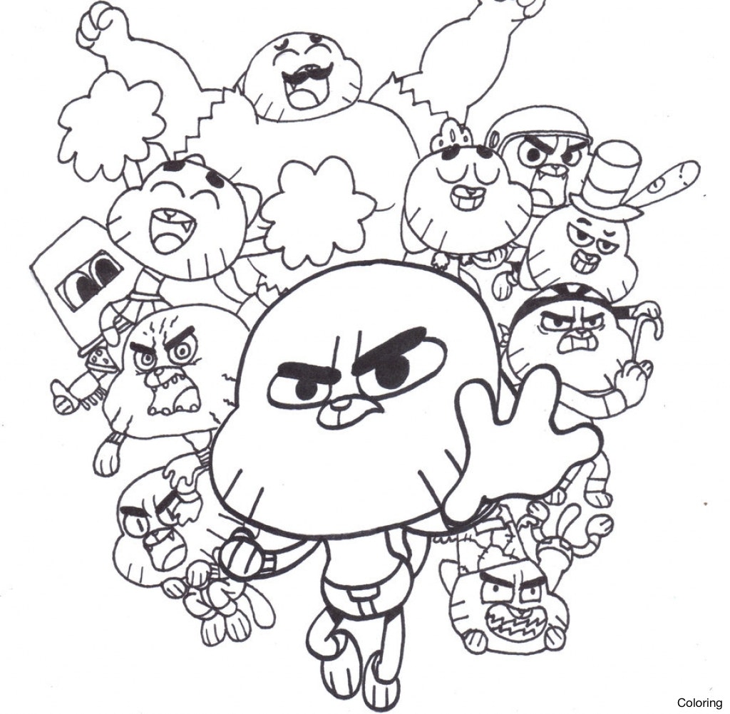 1024x1002 The Amazing World Of Gumball Coloring Pages With Noticeable Page