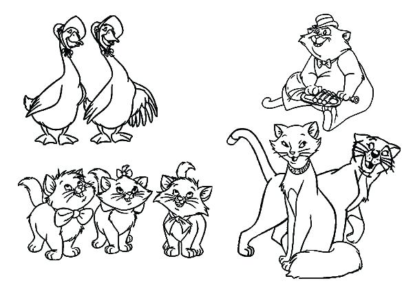 The Aristocats Coloring Pages Famous Characters Of The Coloring 600x424 The Aristocats Coloring Pages Famous Characters Of The Coloring